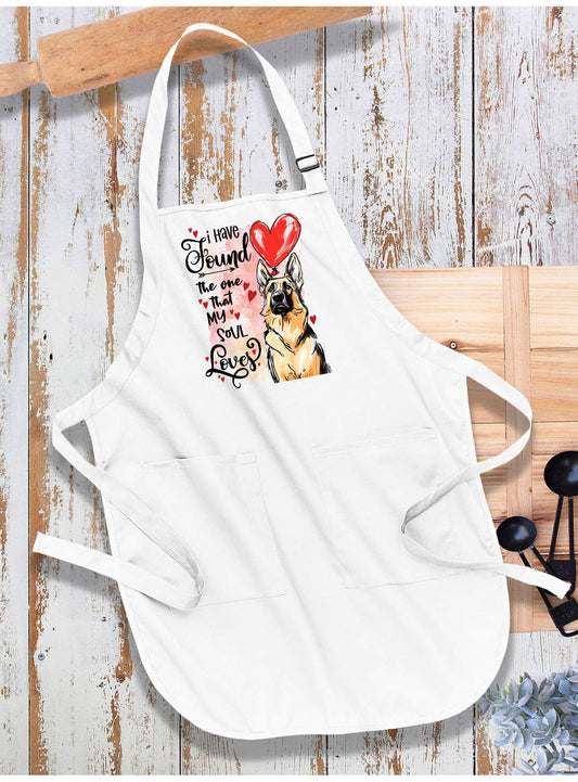 Dog Shepherd Found My Love Valentine Apron