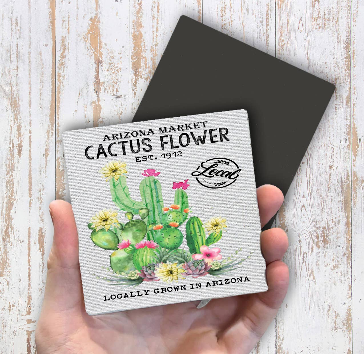 Arizona State Cactus Flower Souvenir Magnet Fridge - Sets of 2