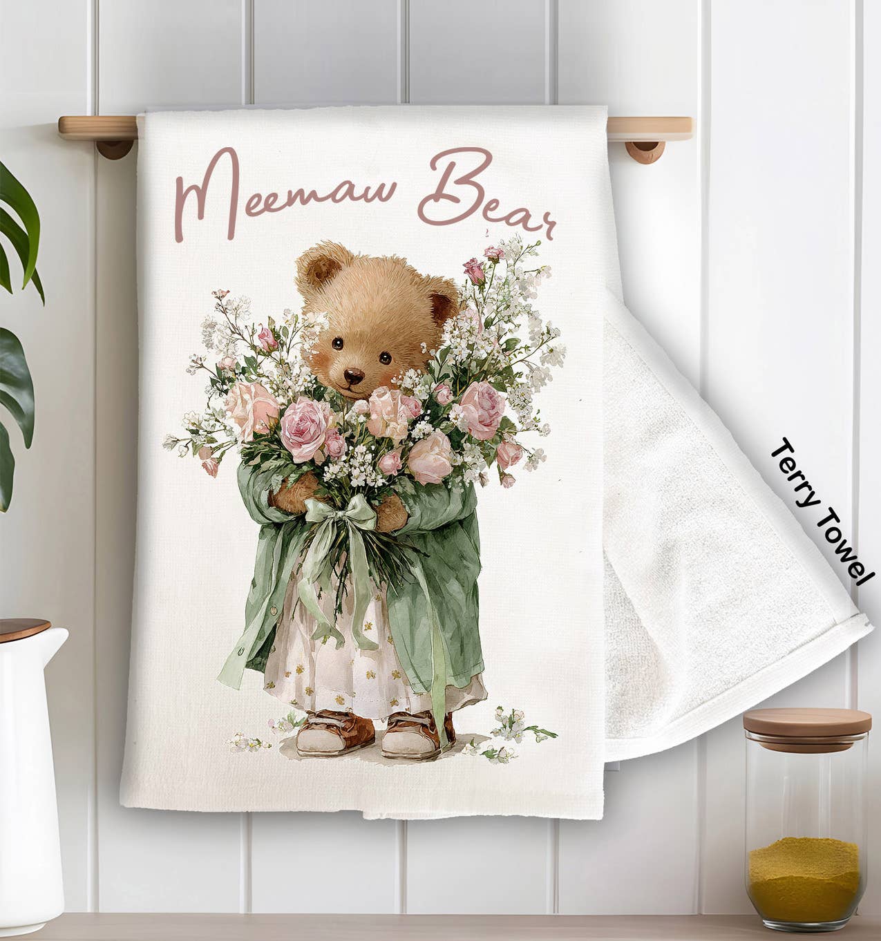 Mother's Day Meemaw BearKitchen Terry Towel