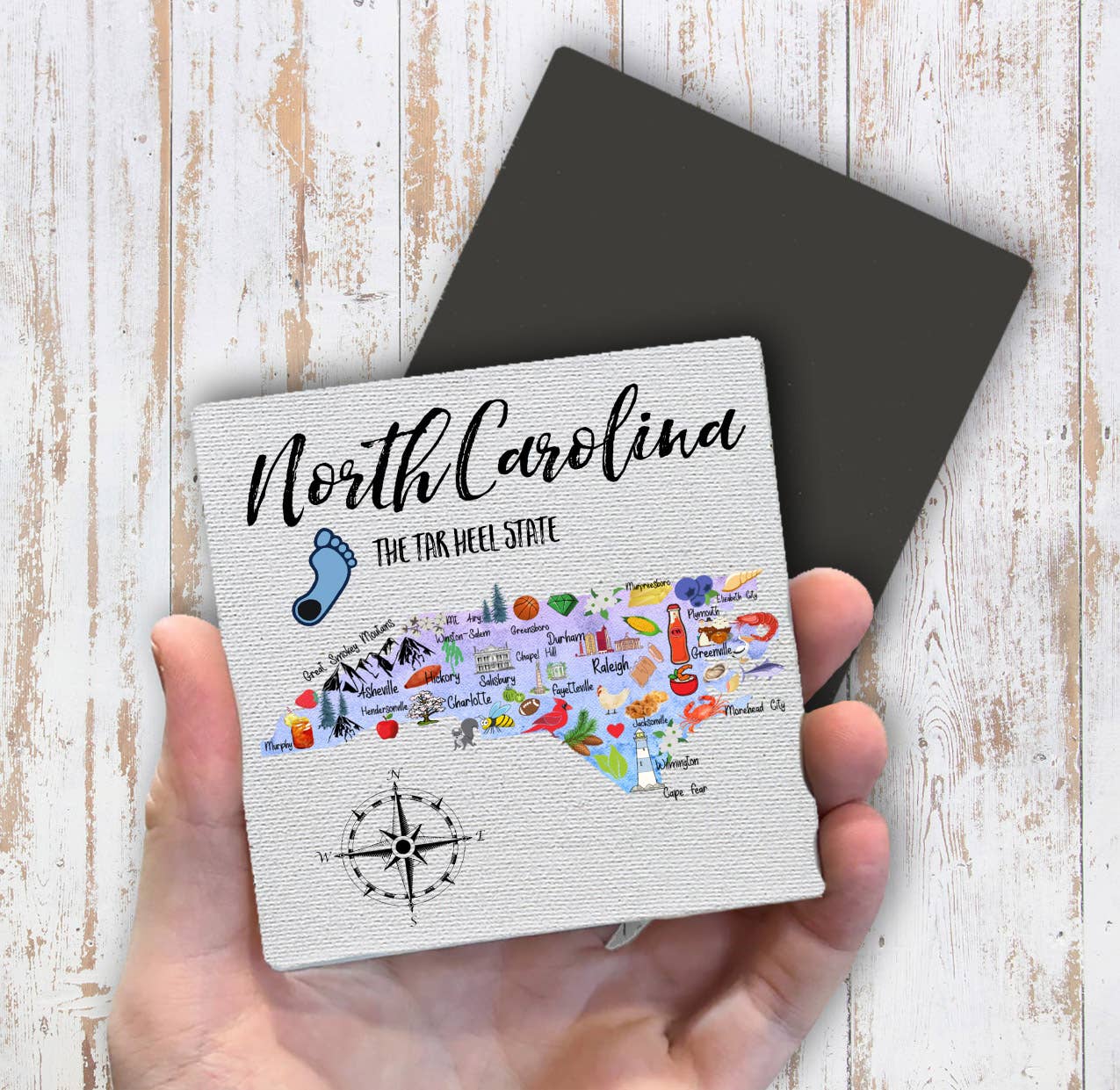 North Carolina State Map Souvenir Magnet Fridge - Sets of 2