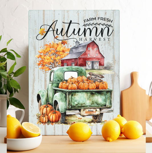 Glass Cutting Board Fall farm Fresh Autumn
