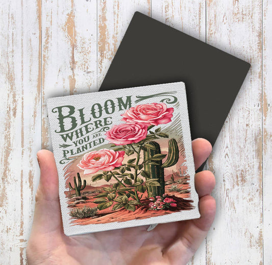 Bloom Where Planted Western Spiritual Magnet Fridge - Sets of 2