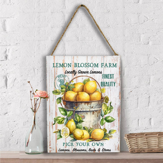 Bucket of Lemon Blossom Farm Wall Decor