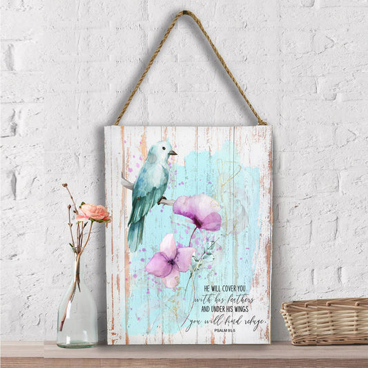 Spiritual He will Cover You God Wall Decor