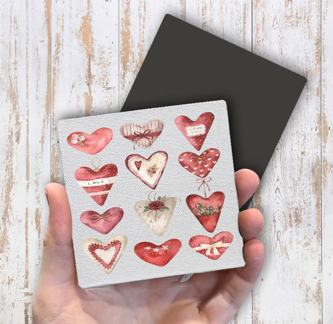 Valentine Farmhouse Country Hearts Magnet Fridge - Sets of 2