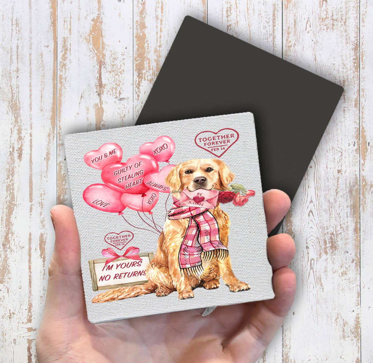 Valentine Dog Love Forever Magnet Fridge - Sets of 2