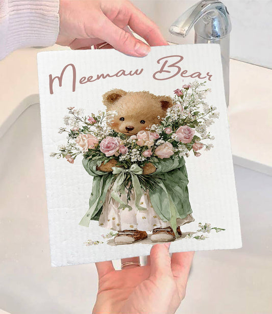 Mother's Day Meemaw BearSwedish Dishcloth