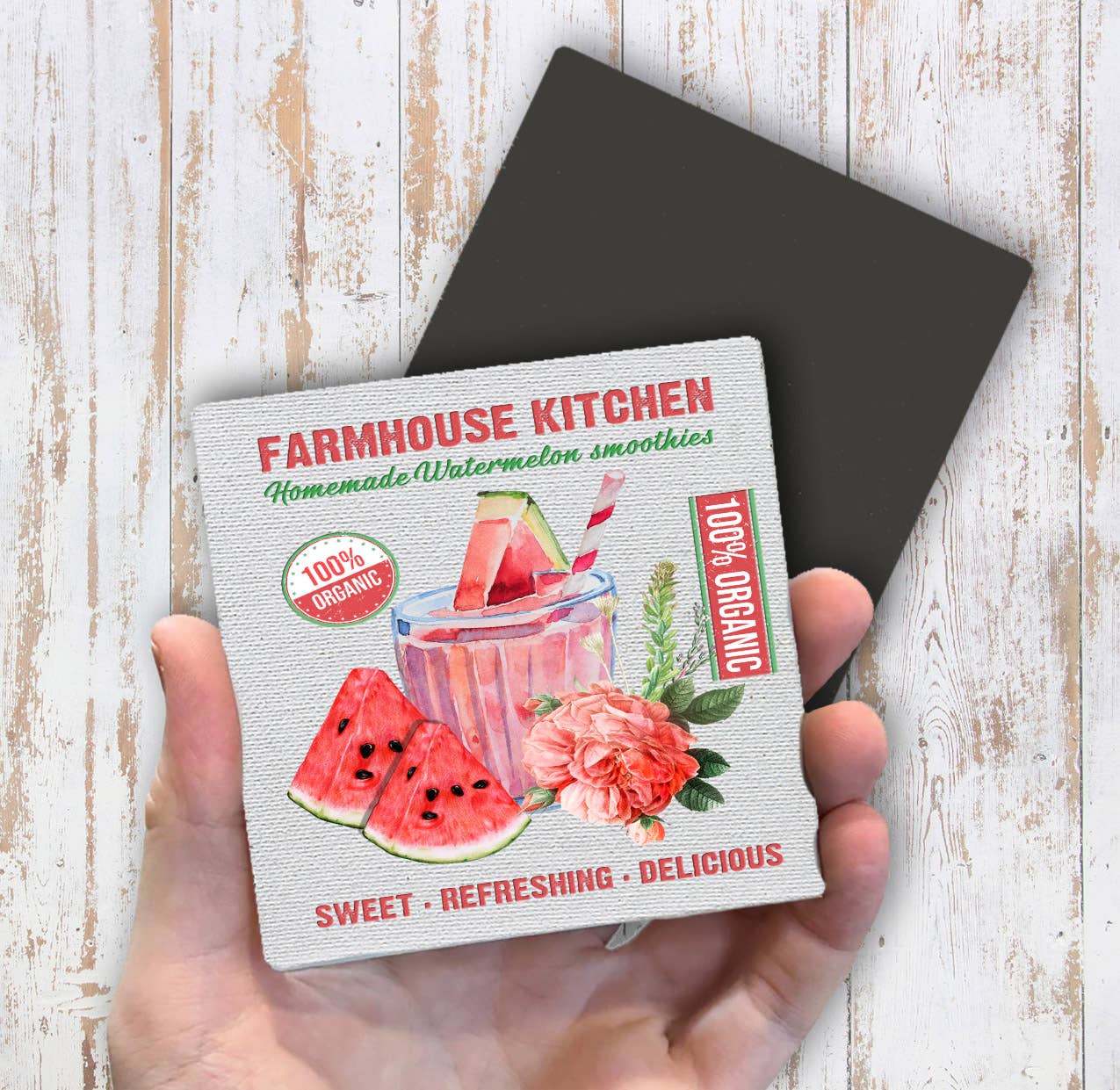 Farmhouse Summer Watermelon Magnet Fridge - Sets of 2