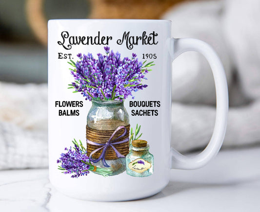 Purple Lavender Country Market  Coffee Mugs