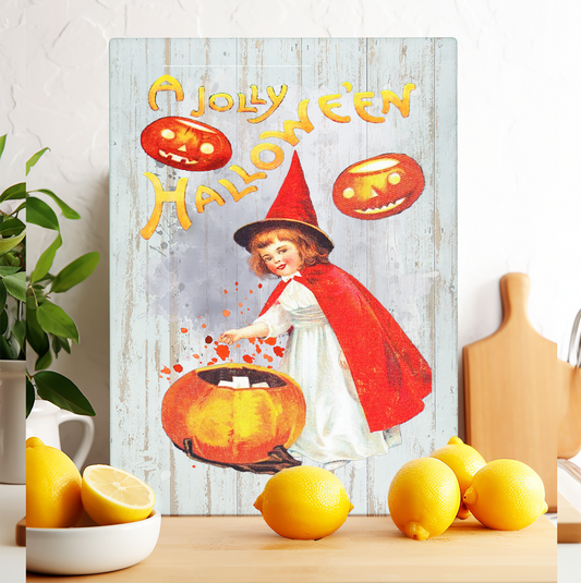 Glass Cutting Board A Jolly Halloween Vintage