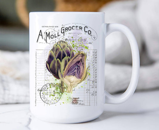 Vintage Farmhouse Artichoke Vegetables Coffee Mug