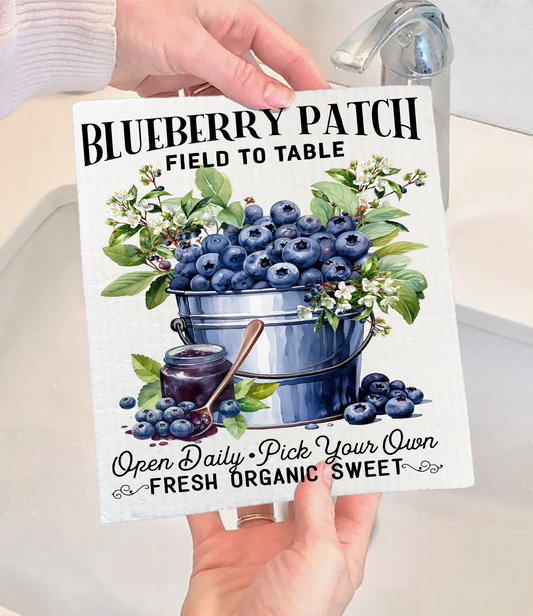 Blueberry Patch Field to Table  Swedish Dishcloth (Set of 2)