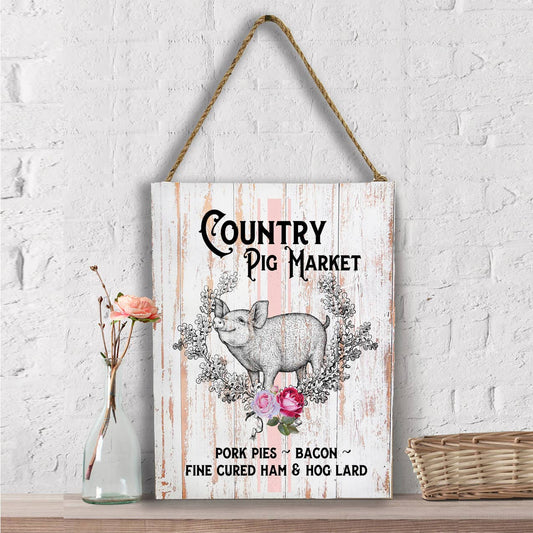 Vintage Country Pig Farmers Market  Wall Decor