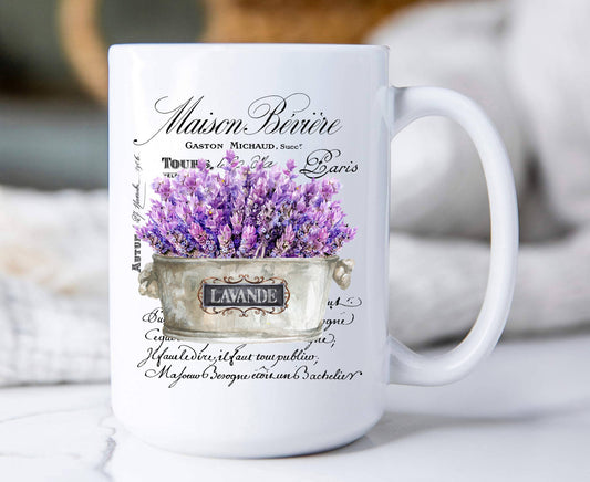 Vintage French Lavender Paris Coffee Mug