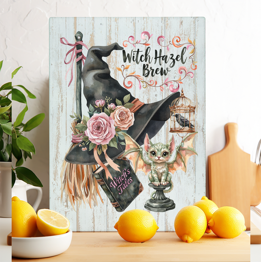 Glass Cutting Board Halloween Witch Hazel Brew