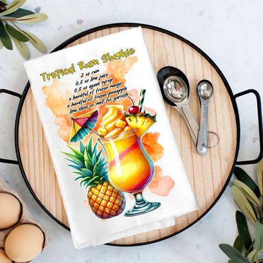 Summer Cocktail Tropical Rum Slushie Tea Towel