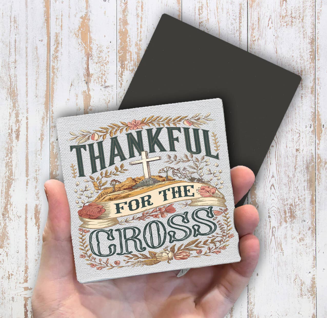 Thankful for the Cross Spiritual Magnet Fridge - Sets of 2