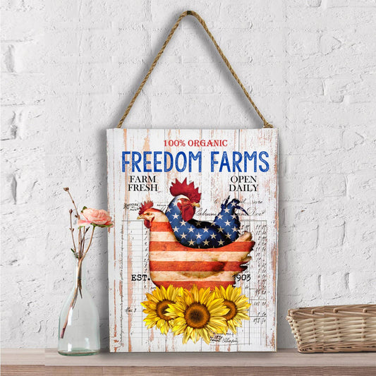 Freedom Farms Patriotic Chickens Wall Decor