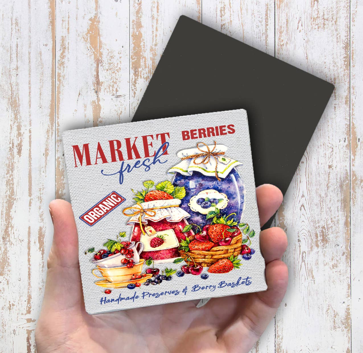 Farm Fresh Berries Preserves Magnet Fridge - Sets of 2