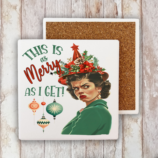 Christmas Funny This is my Merry Stone Coaster (Set of 2)