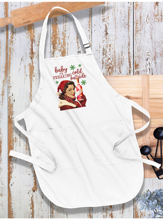 Christmas Funny Baby its Cold Outside Apron