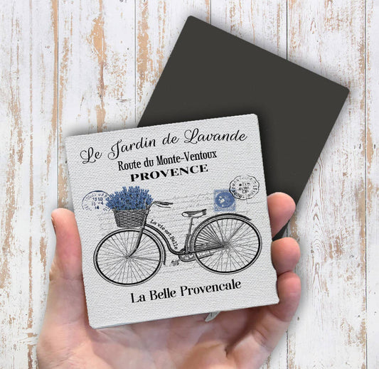 French Purple Lavender Bicycle  Magnet Fridge - Sets of 2