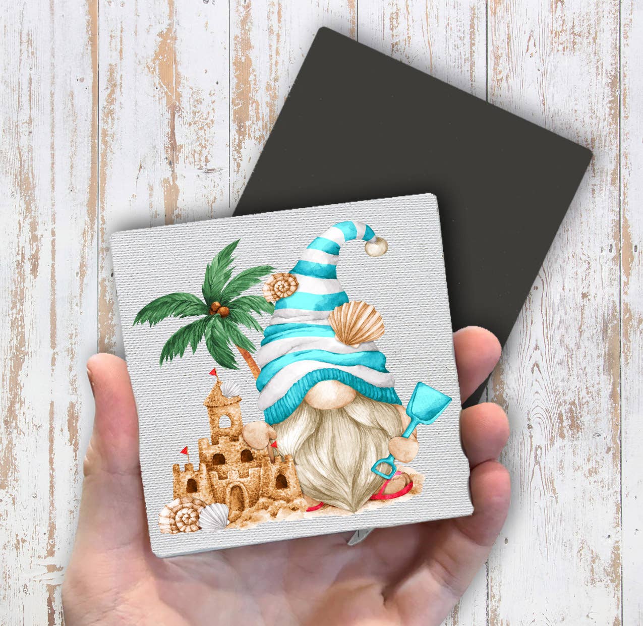 Beach Ocean Sand Gnome Magnet Fridge - Sets of 2