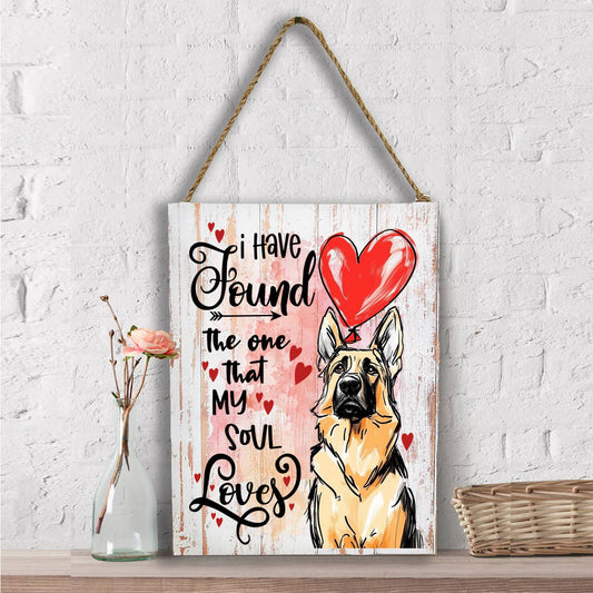 Dog Shepherd Found My Love Valentine Wall Decor
