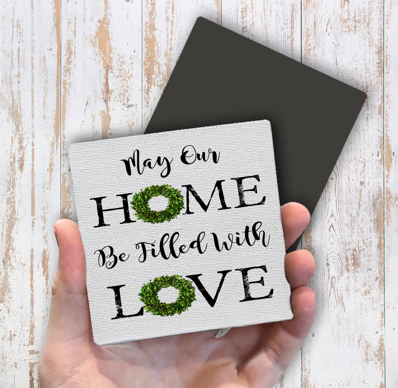 May Your Home be Filled With Love Wreath, Magnet Fridge - Sets of 2