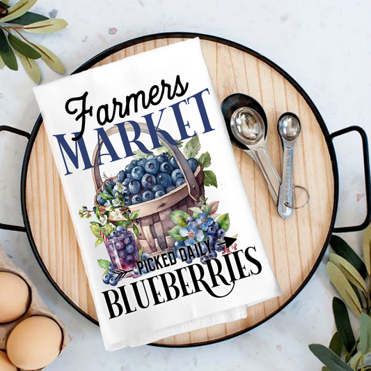 Farm Fresh Blueberries  Tea Towel