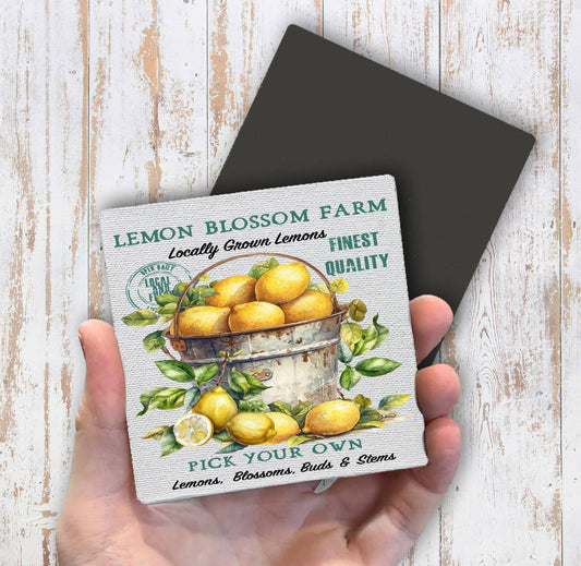 Bucket of Lemon Blossom Farm Magnet Fridge - Sets of 2