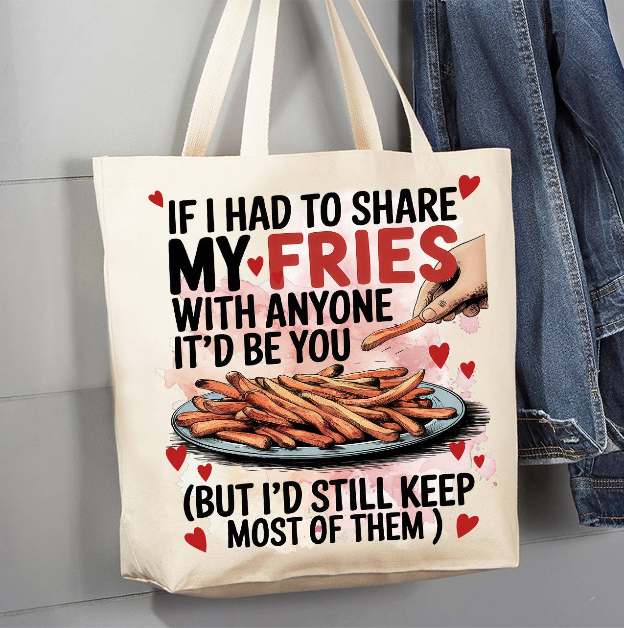 Share My Fries Love Valentine Canvas Tote Bag