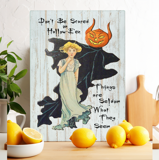 Glass Cutting Board Halloween Vintage Goblin