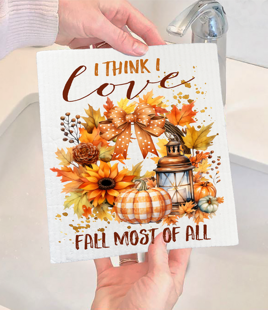 I Think I Love Fall The Most Swedish Dishcloth (Set of 2)