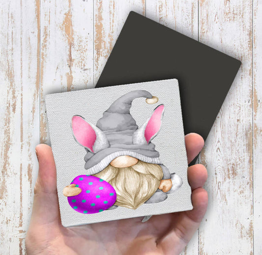 Easter Gnome Purple Easter Egg Magnet Fridge - Sets of 2