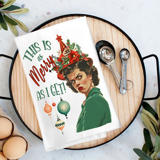Christmas Funny This is my Merry Tea Towel