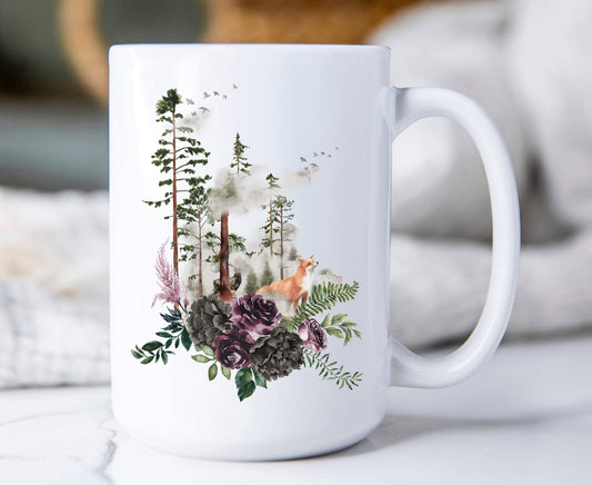 Fox Forest Trees Nature Coffee Mugs