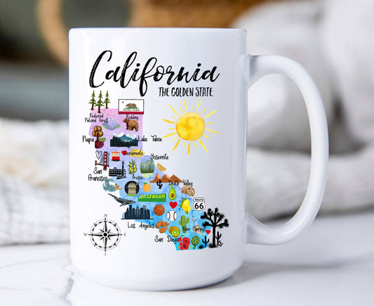 California State Map Souvenir Coffee Mug