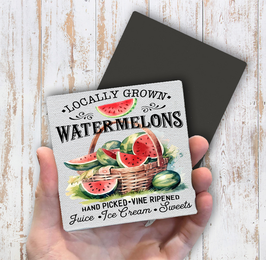Locally Grown Watermelon  Magnet Fridge (Set of 2)