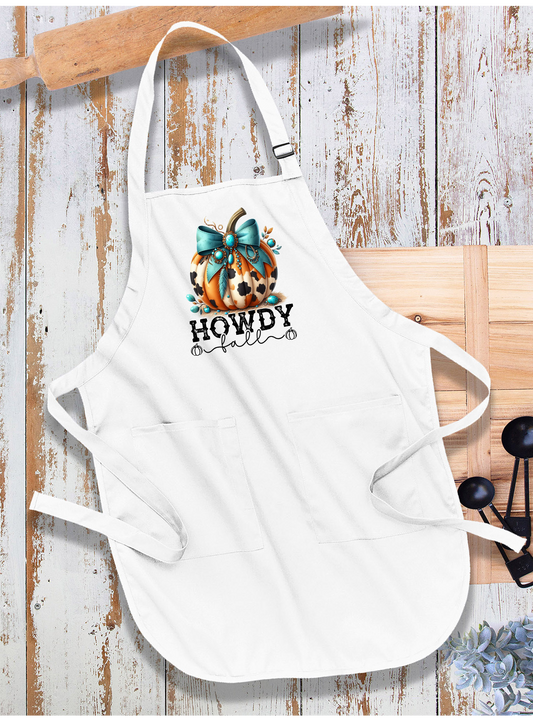 Howdy Fall Turquoise Pumpkin Apron