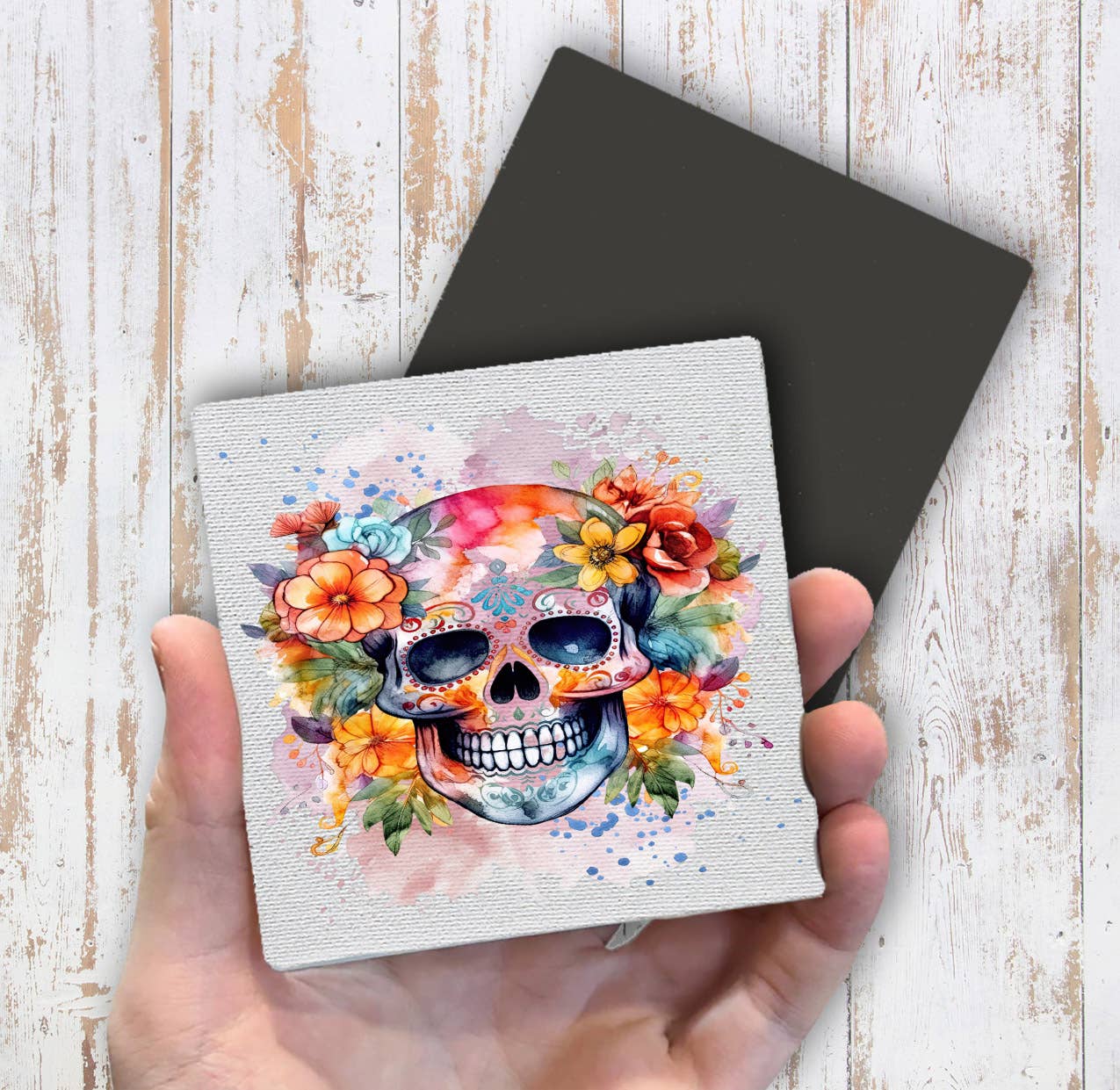 Day of the Dead Colorful Sugar Skull Magnet Fridge - Sets of 2