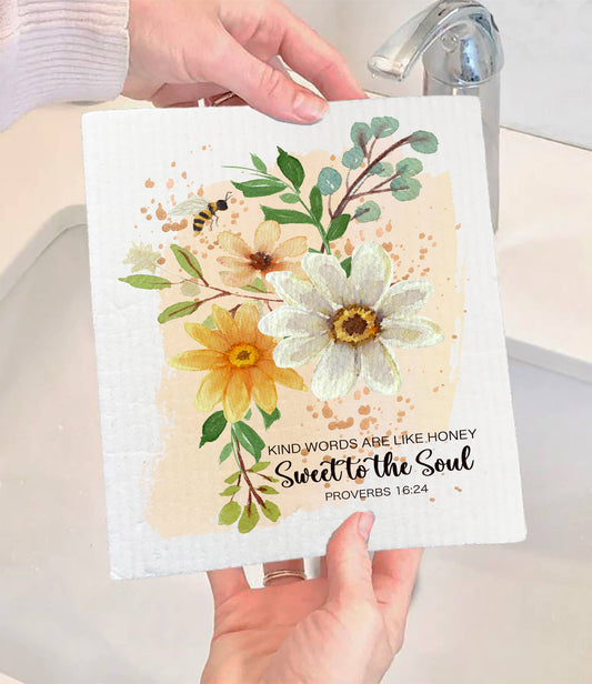 Set of 2 - Spiritual Sweet to the Soul God SWEDISH DISH CLOTH