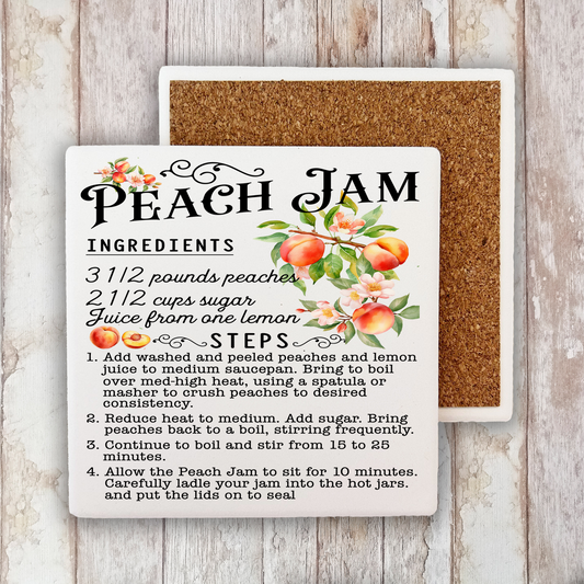 Fresh Peach Jam Recipe  Stone Coaster (Set of 2)