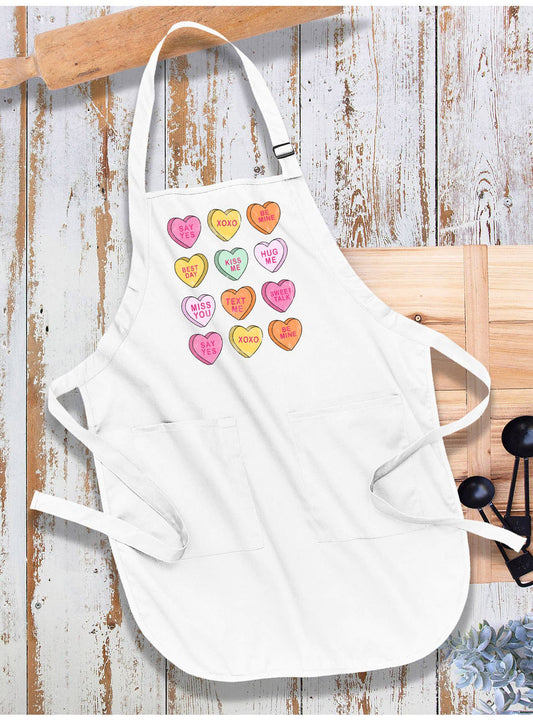 Candy Hearts Messages Valentine Apron