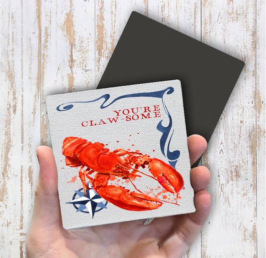 You're Claw-some Lobster Coastal Magnet Fridge - Sets of 2