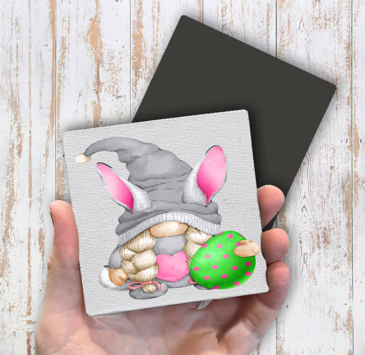 Easter Gnome Green Easter Egg Magnet Fridge - Sets of 2