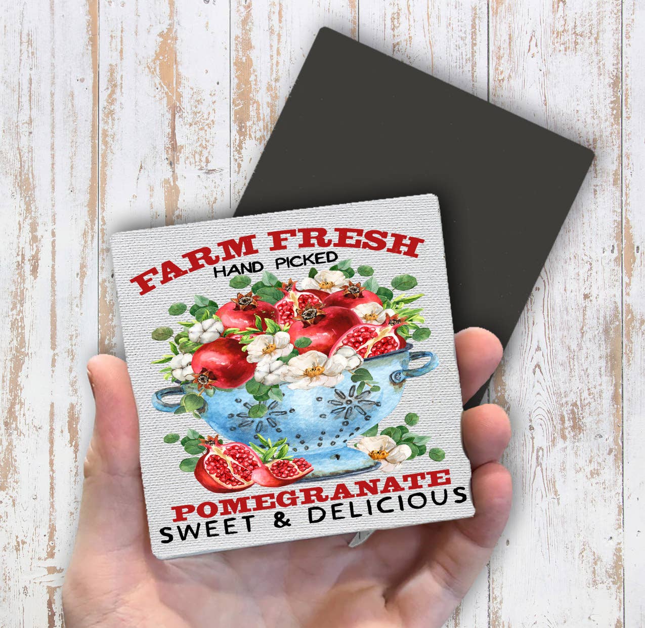 Country Farm Fresh Pomegranate Magnet Fridge - Sets of 2