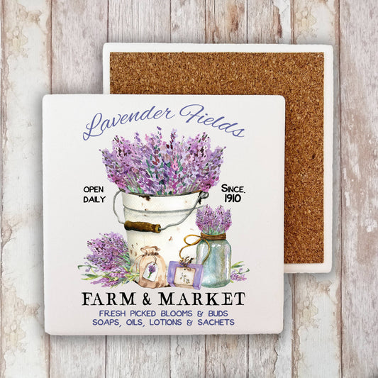 Lavender Field Farm & Market Stone Coaster