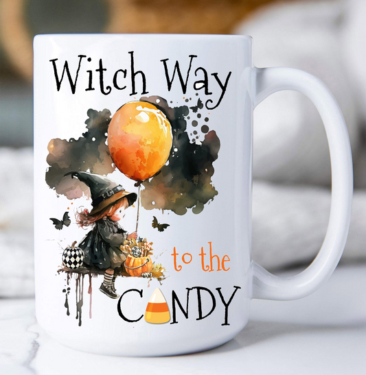 Halloween Witch Way to Candy Coffee Mug