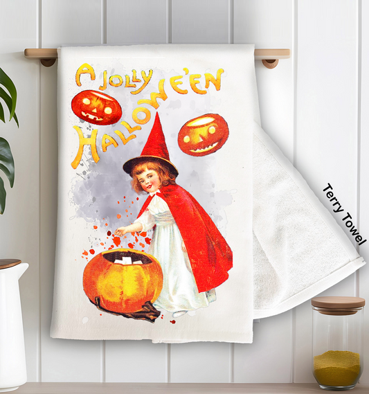 A Jolly Halloween VintageKitchen Terry Towel